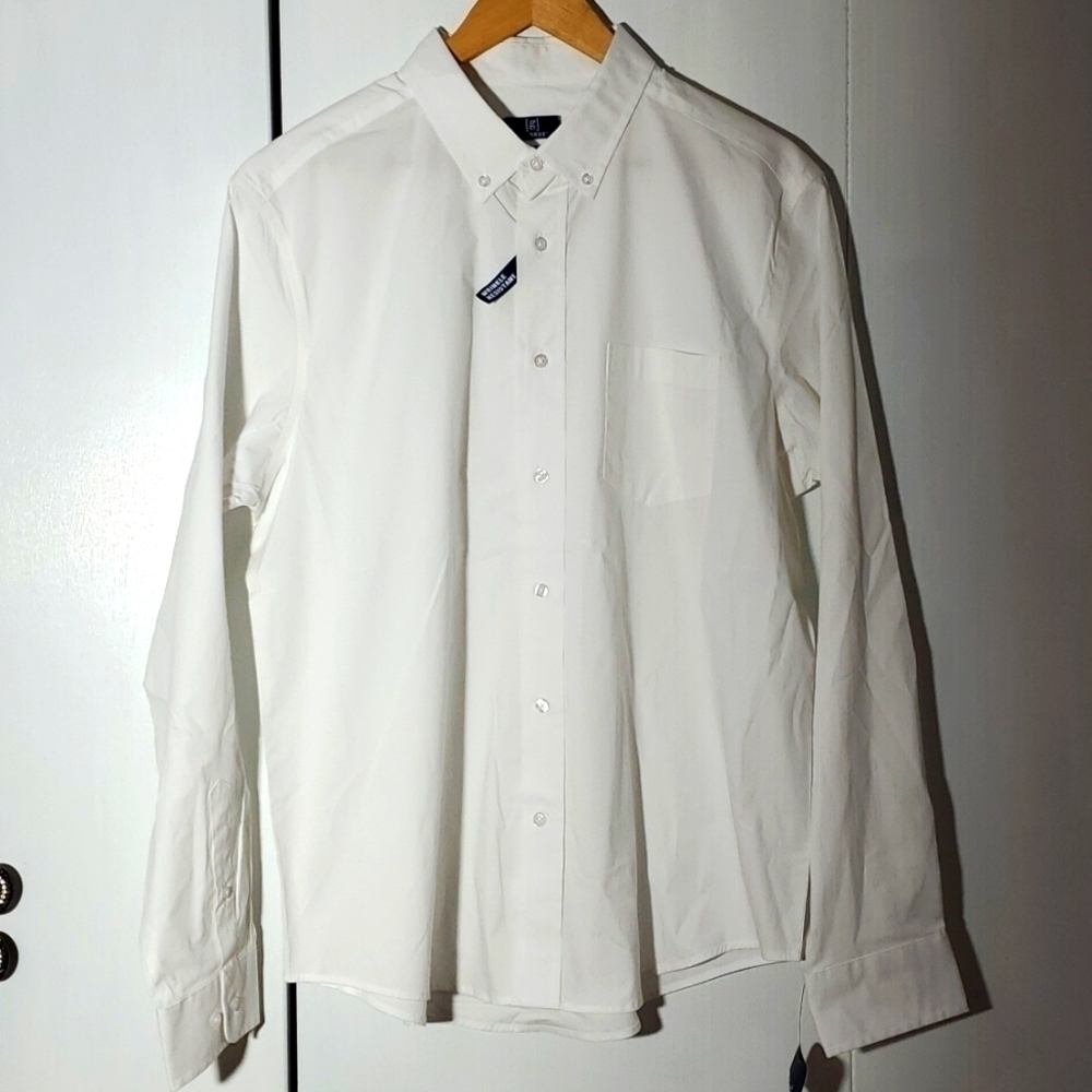 George- NWT Mens White Button down Longsleeve ●Last chance Donating ●Shirt Sz. L